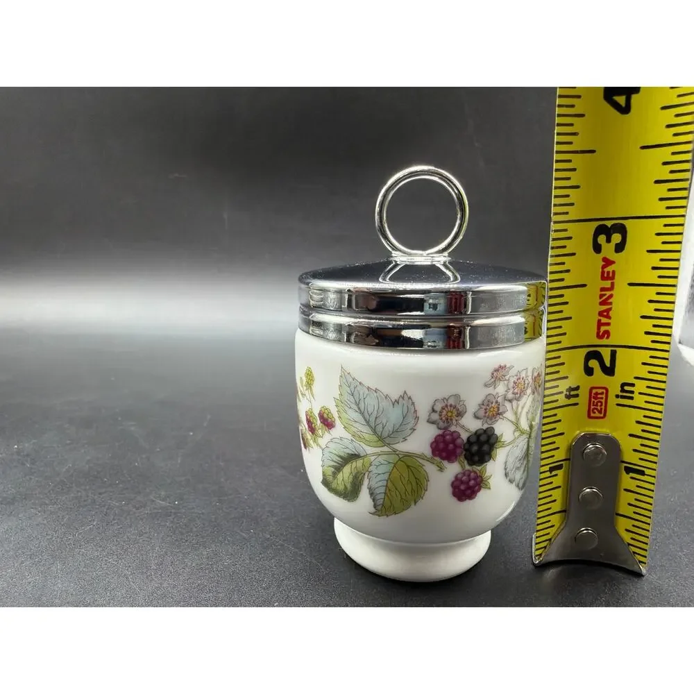 Royal Worcester Egg Coddlers Pair Lavinia Blackberry Porcelain England Vintage